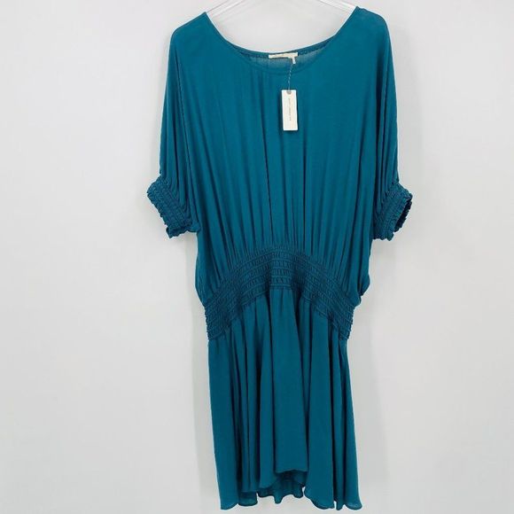 NWT Floreat Anthropologie Size 14 Teal Blue Azriel Corded Mini Dress - Picture 4 of 13